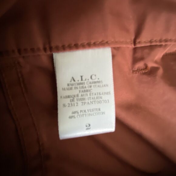 NWT A.L.C. Revolve Pants Womens Size 2 Rust Belt Pleated Pockets - Picture 14 of 14